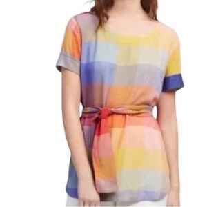 Maeve by Anthropologie Multicolor Plaid Blouse Size 0P